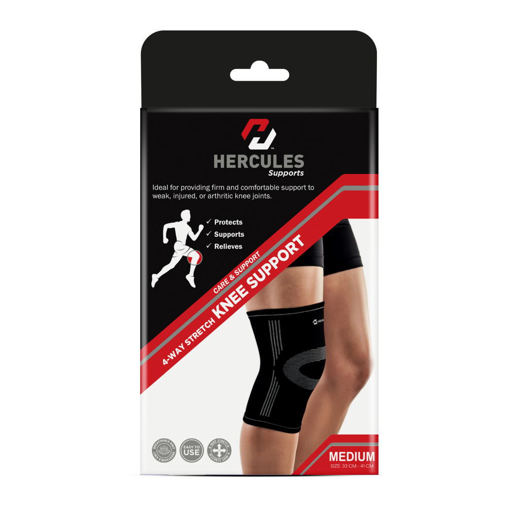 Hercules 4-Way Stretch Knee Support Medium 33-41CM