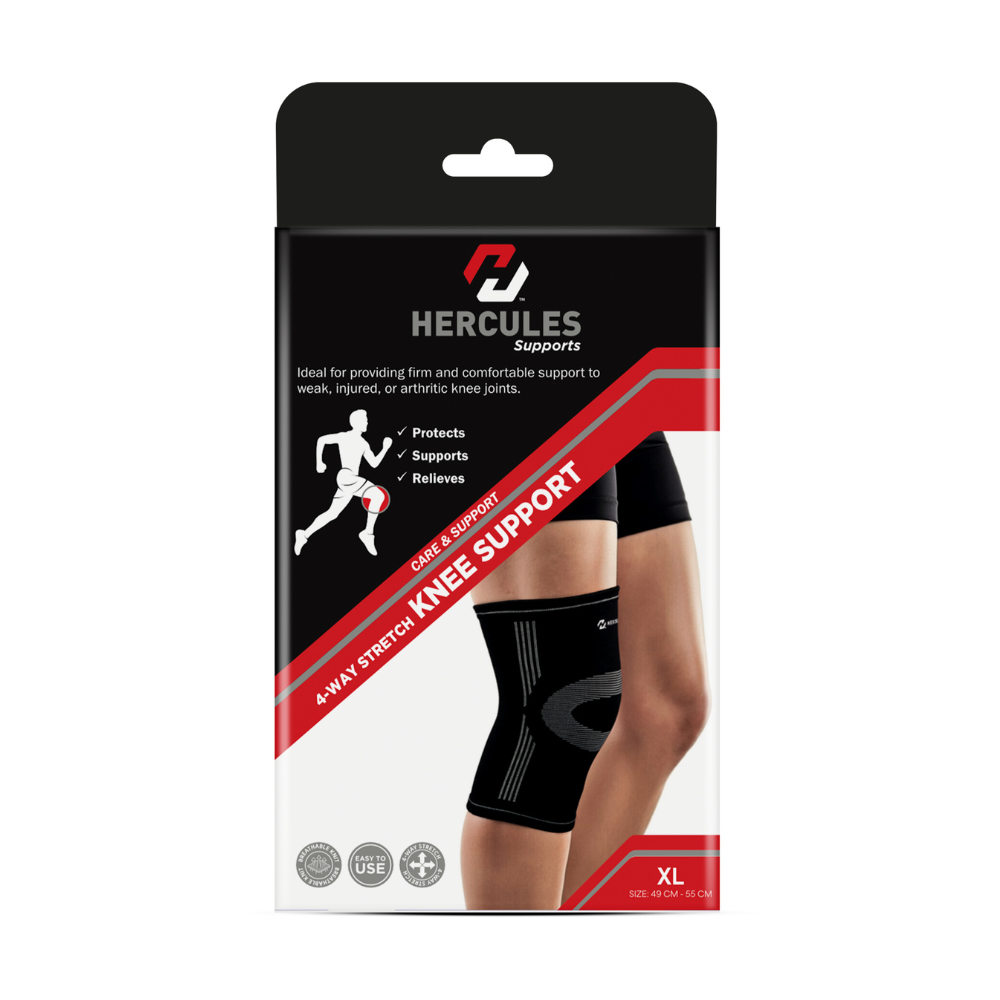 Hercules 4-Way Stretch Knee Support XL 49-55CM