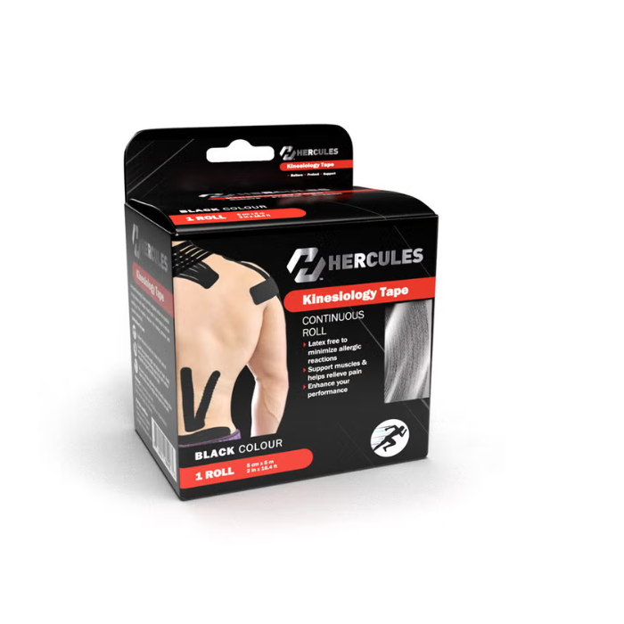 Hercules Kinesiology Tape Black 1 Roll
