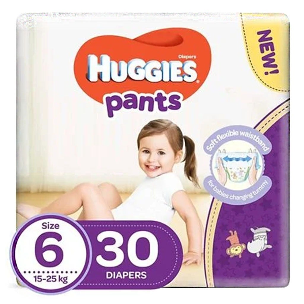 حفاضات سروال من Huggies- حجم  6 - عدد 30 قطعة