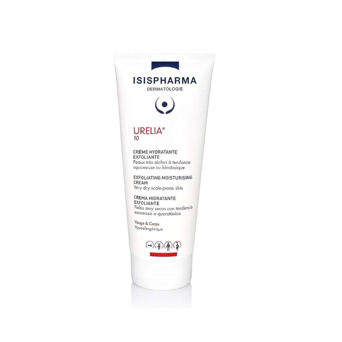 Isis Urelia 10 Exfoliating Moisturizing Cream, Urea and Postbiotics for Dry, Flaky Skin, 150ml