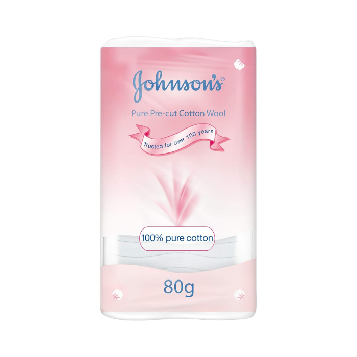 Johnson & Johnson Pure Pre-Cut Cotton Wool 80g 80s