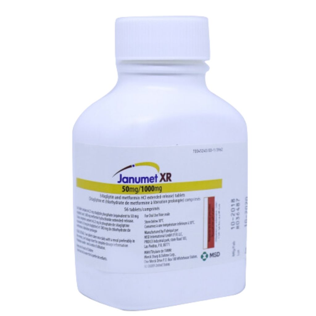 Janumet XR 50mg/1000mg Extended Release 56 Tablets