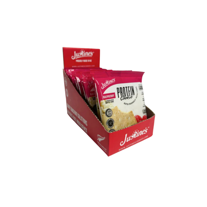 Justine's Protein Cookie Raspberry White Chocolate 60G 12s
