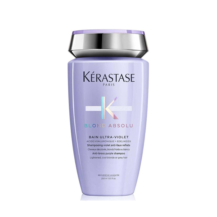 Kerastase Blond Absolu Bain Ultra-Violet, Purple Shampoo for Blonde, Bleached and Highlighted Hair - 250ml