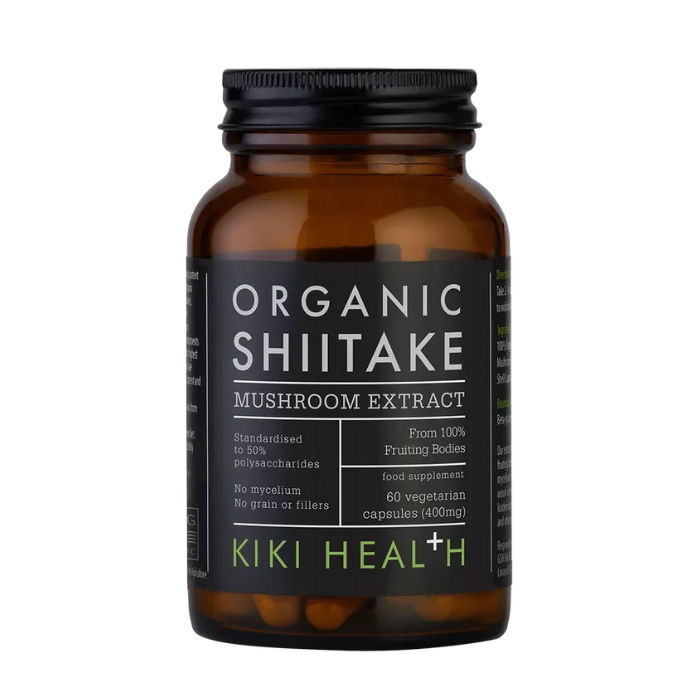 KIKI Health Organic Shiitake Mushroom Extract 60 Vegetarian Capsules