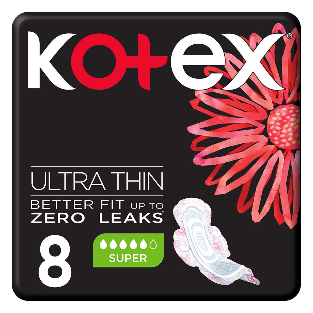 Kotex Ultra Thin Pads  Super+ Wings 8's