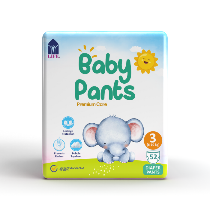 Life Baby Diaper Pants Size 3-Medium (6-10KG) 52'S