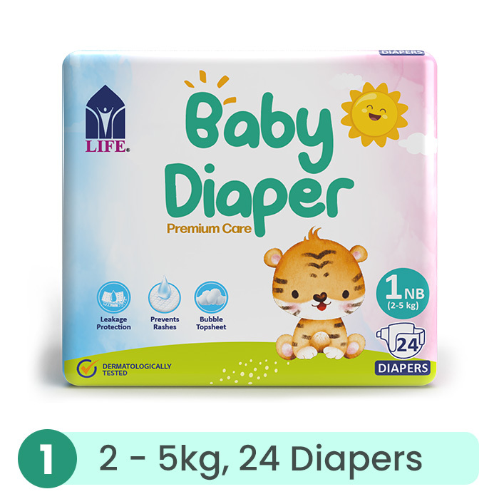 Life Baby Diaper Size 1-Newborn (2-5KG) 24's