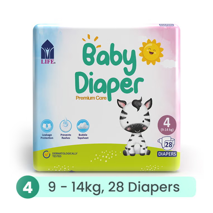 Life Baby Diaper Size 4-Large (9-14KG) 28's