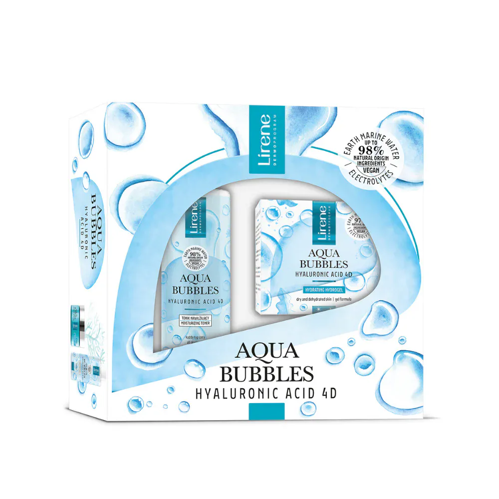 Lirene Aqua Bubbles HA 4D Face Gel + Toner Set