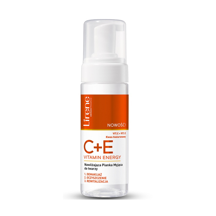 Lirene C+E Vitamin Energy Facial Cleansing Foam, Moisturizing, Nourishing & Shine-Free Formula, 150ml