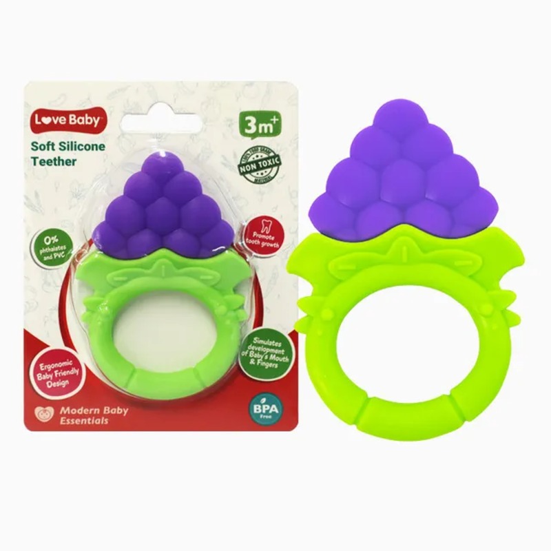 Love Baby Soft Silicone Teether Grape 1s