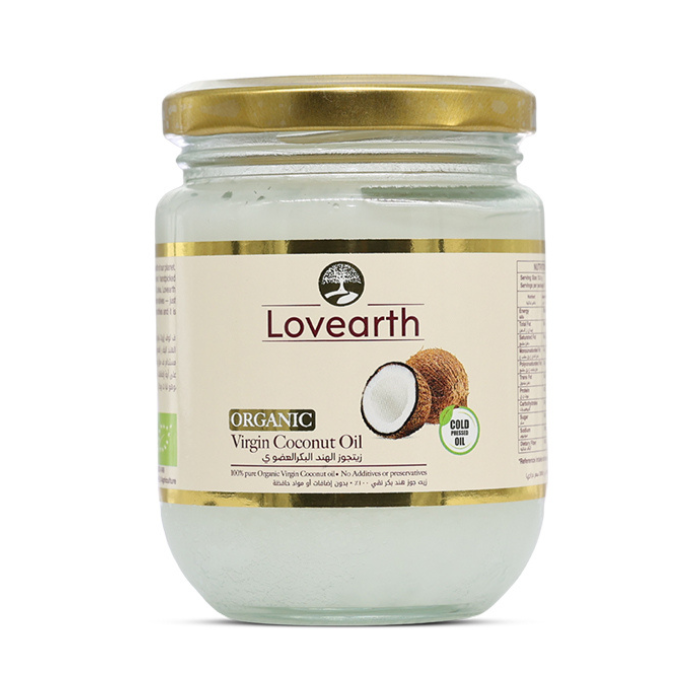 Lovearth Organic Virgin Coconut Oil, Cold-Pressed Glass Jar, 200ml