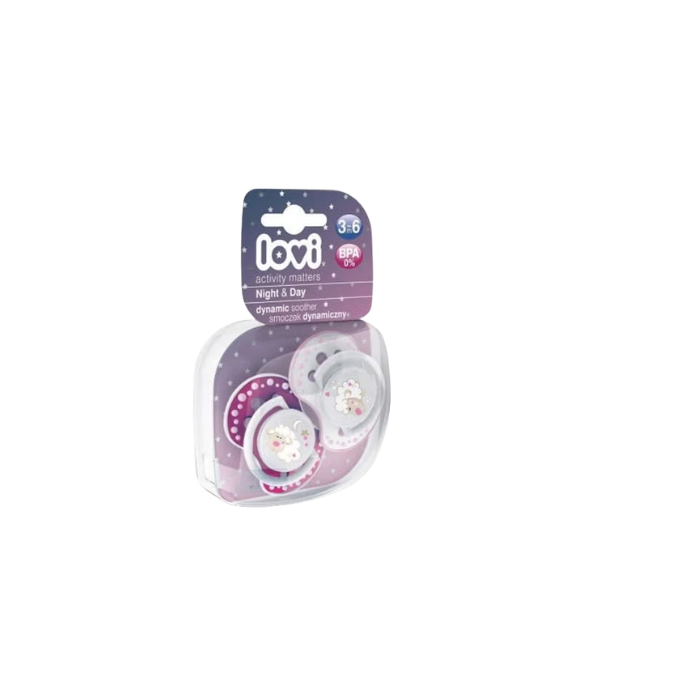 Lovi Dyn Soother Silicone 3-6m 2pcs Night & Day Girl
