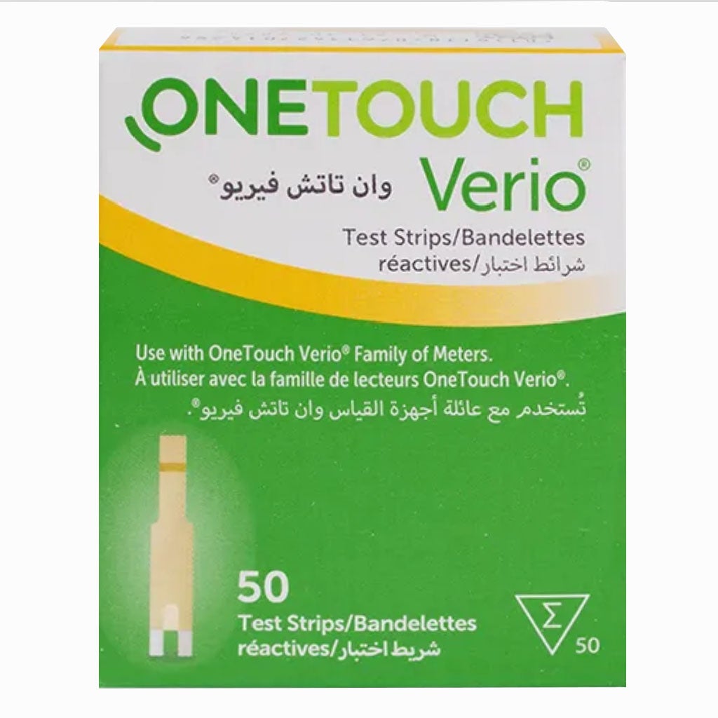 Onetouch Verio Test Strips – Blood Glucose Monitoring Strips For Accurate Diabetes Management, Pack Of 50's