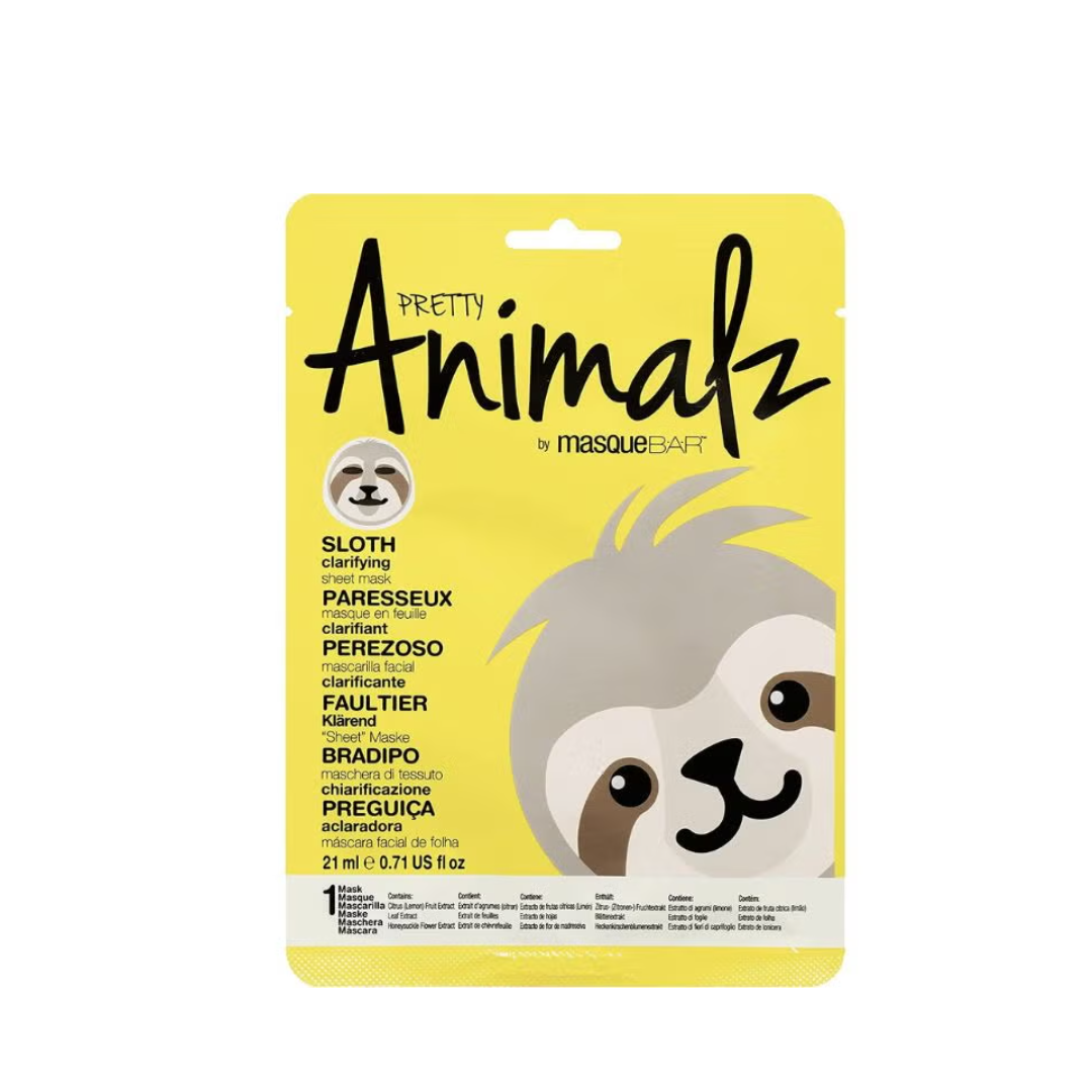 Masque Bar Pretty Animalz Sloth Clarifying Sheet Mask