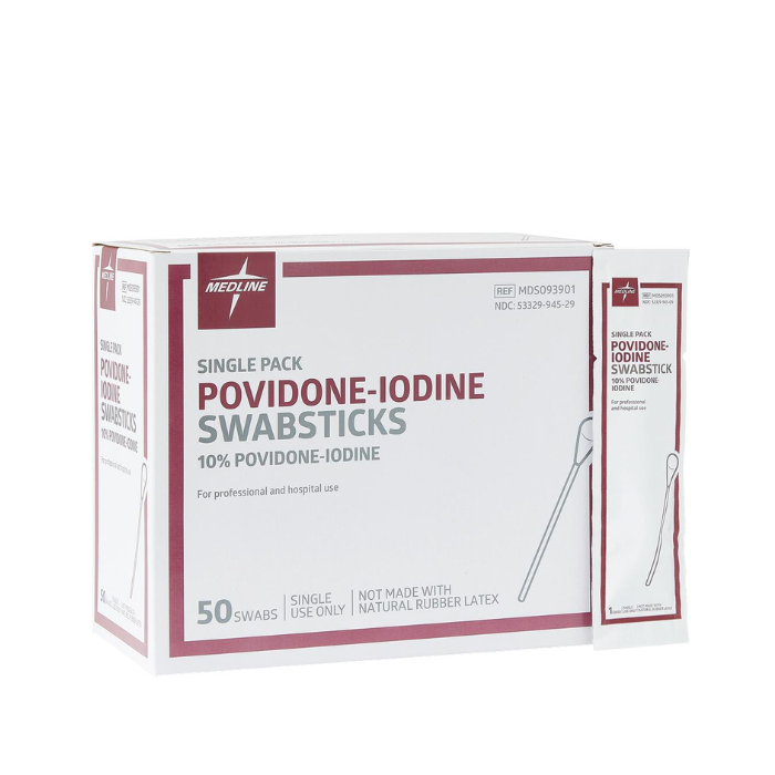 MED LINE POVIDONE IODINE SWAB STICKS 50'S
