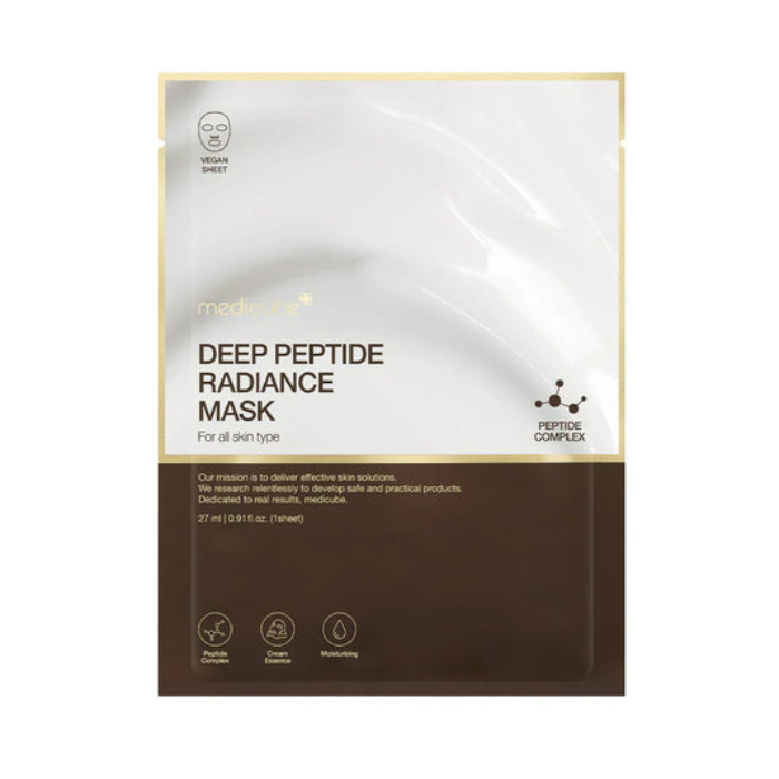 Medicube Deep Peptide Radiance Mask Sheet 27ml, Peptide Elasticity, Hydration & Glow Care, 1 Sheet
