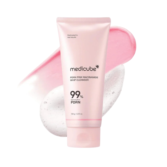 Medicube PDRN 99% Pink Niacinamide Whip, Pore-Refining Foaming Face Cleanser, 120g