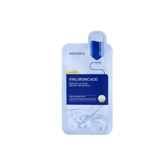Mediheal Dermaplus Hyaluronic Acid, Deep Hydration and Soothing Vegan Sheet Mask for Sensitive Skin - 22ml