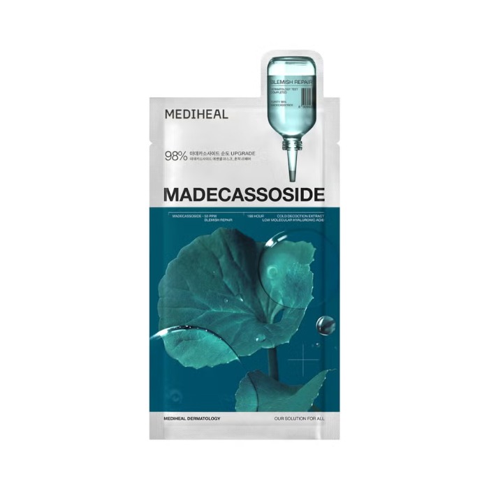 Mediheal Madecassoside, Soothing and Hydrating Sheet Mask for Redness, Blemishes, and Skin Barrier - 24ml