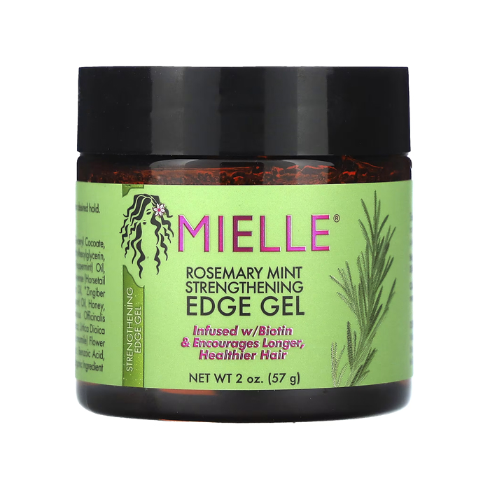 Mielle Organics Rosemary Mint Strengthening Gel, Biotin-Infused Hold and Nourishment for Healthy Edges - 57g