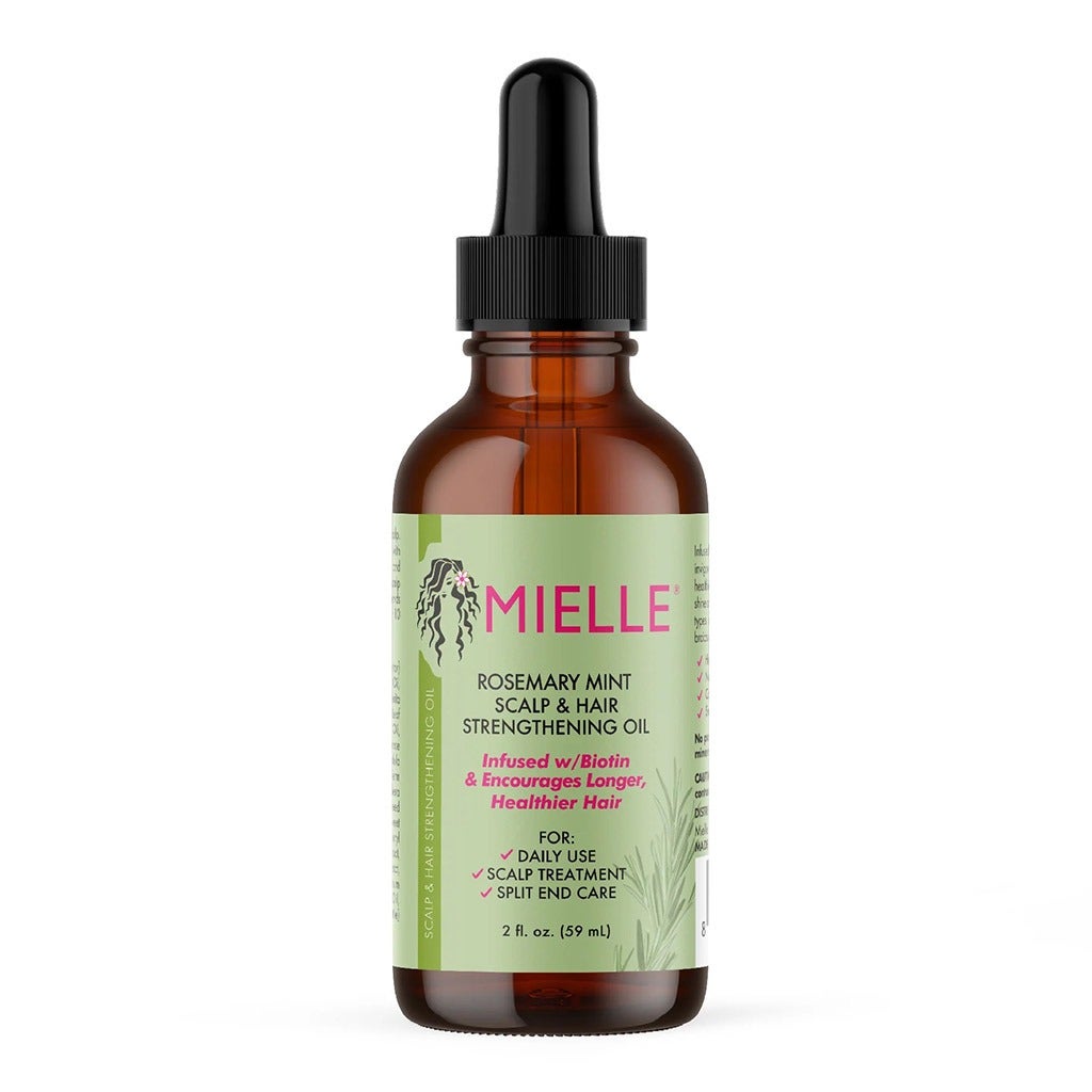Mielle Rosemary Mint Scalp and Hair Strengthening Oil, Biotin-Infused Growth & Scalp Care, 2 oz