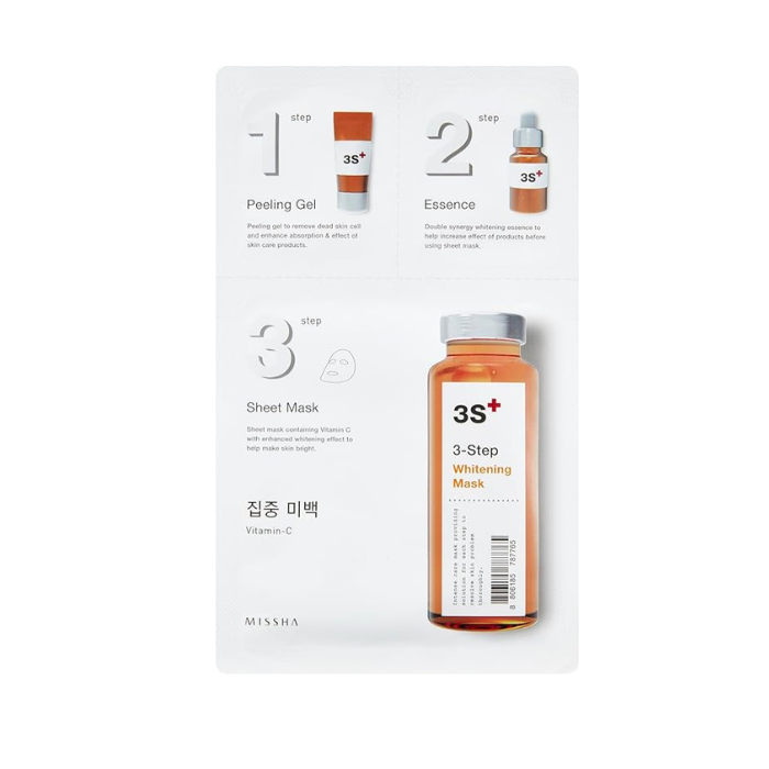 Missha 3S+ 3 Step Facial Mask Whitening