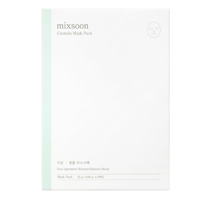 ميكسون قناع سينتيلا 25غ، شيت مهدئ مع مستخلص أسياتيكا للترطيب وإصلاح البشرة، 5 قطع