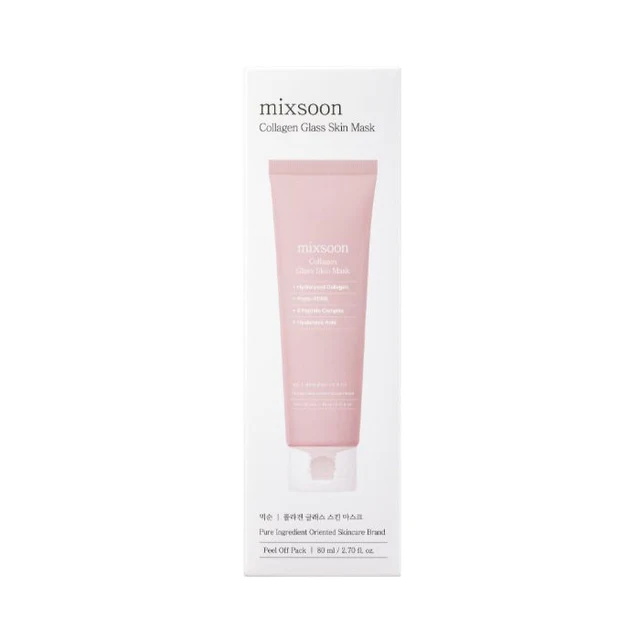 Mixsoon Collagen Glass Skin Peel-Off Mask for Hydration, Elasticity and Radiant Glow, 80ml
