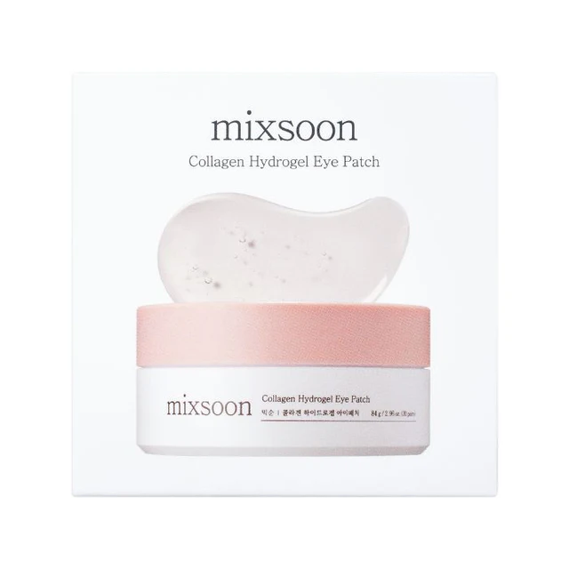 Mixsoon Collagen Hydrogel Eye Patch 84g, Hydrating, Firming, and Wrinkle-Care Patches with Peptides, 30 Pairs