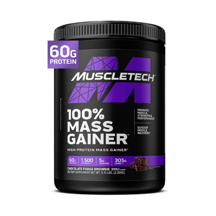 Muscletech 100% Mass Gainer Chocolate Fudge Brownie 5.15 LBS