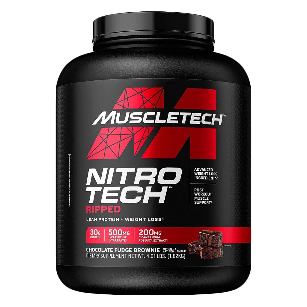 Muscle Tech Nitro Tech Ripped Whey Powder Vanilla with L-Carnitine, CLA & Green Coffee Extract, 4lb