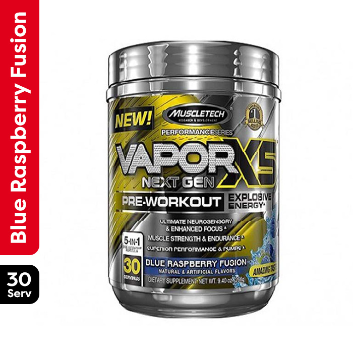 Muscle Tech Perf Series Vaporx5 Next Gen Blue Rspberry Fusion 30 Serv