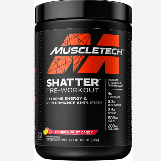MuscleTech Shatter Pre Workout Rainbow Fruit Candy 20 Servings