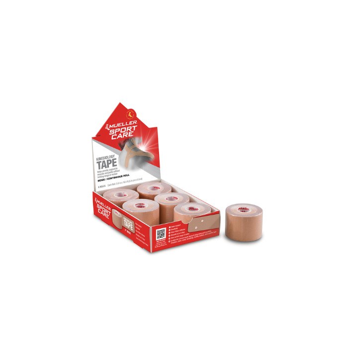 Mueller S Kinesiology Tape Beige 2" X 16.4 Feet 6 Rolls / Case