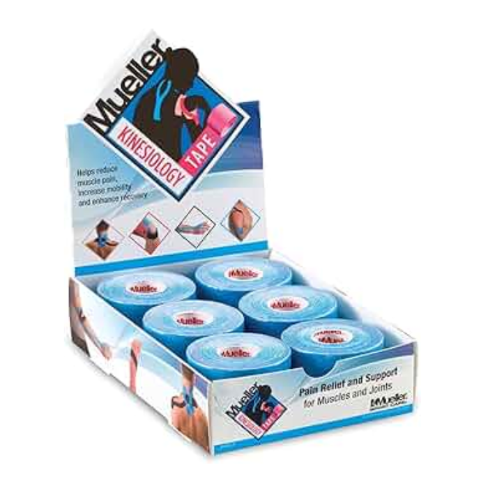 Mueller Small Kinesiology Tape Blue 2" X 16.4 Feet 6 Rolls/Case