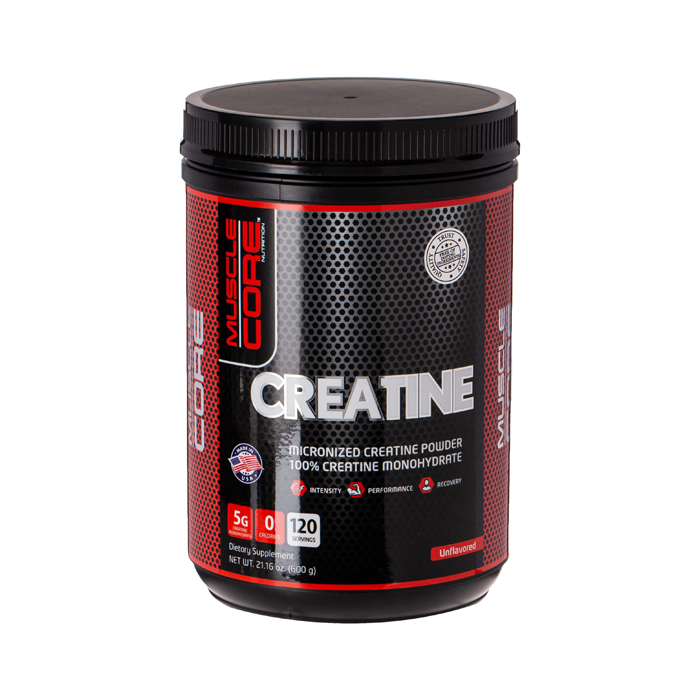 Muscle Core Creatine Monohydrate Powder 600g, Unflavored Muscle Support, 120 Servings