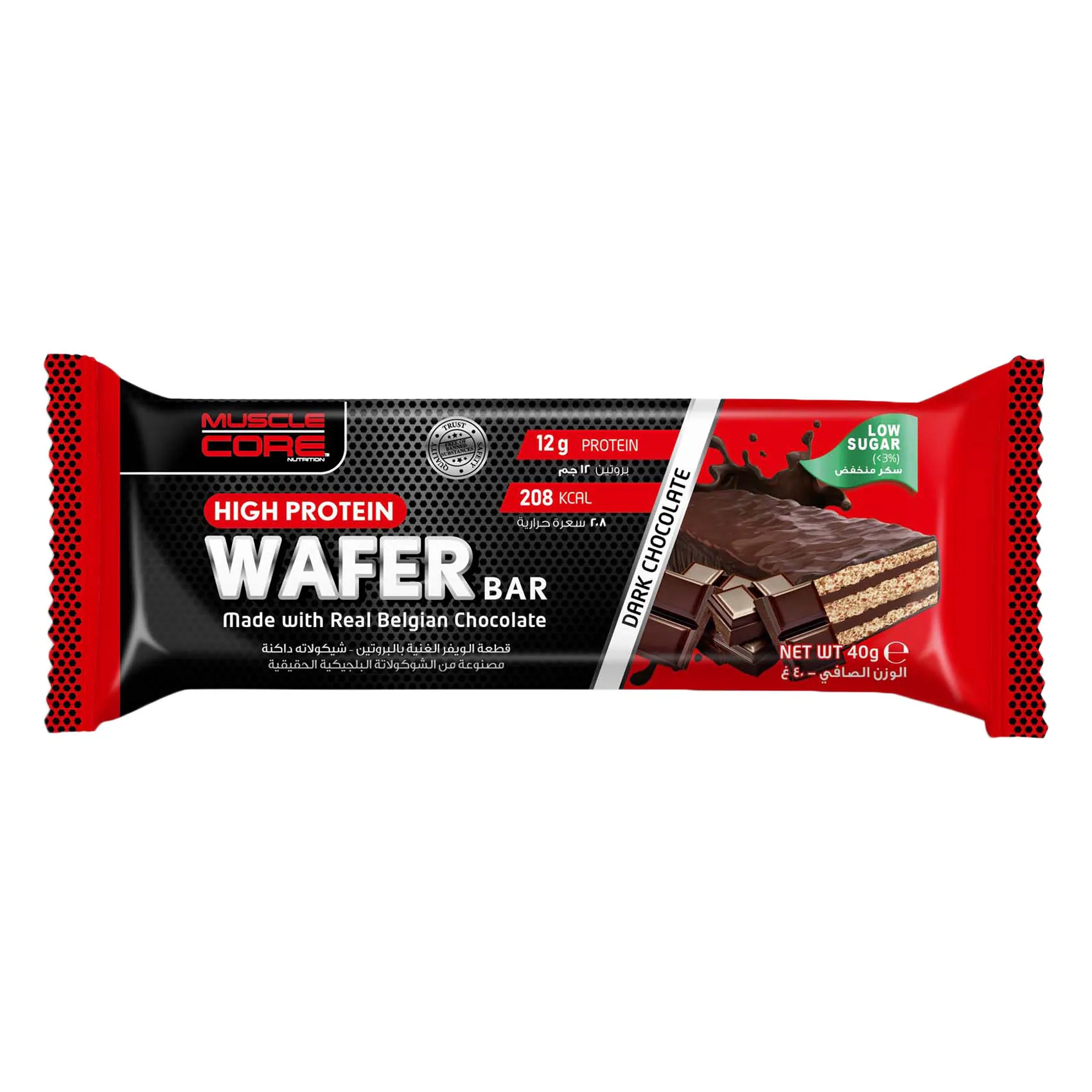 Muscle Core High Protein Wafer Bar Dark Chocolate 40g