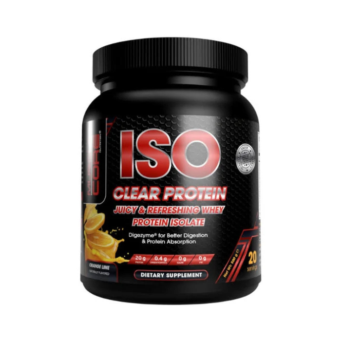 Muscle Core ISO Clear Protein Orange Lime, Refreshing Whey Isolate for Lean Muscle, 500g