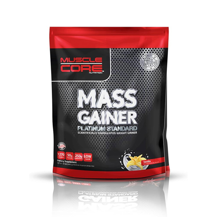 Muscle Core Mass Gainer Vanilla, High-Calorie Weight Gainer for Muscle Growth and Strength, 6 lb