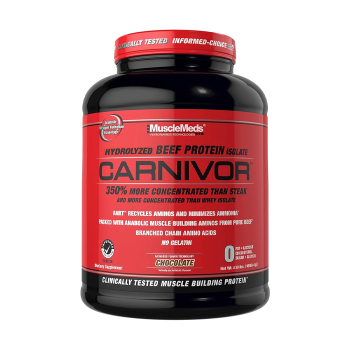 Muscle Meds Carnivor Beef Protein Isolate – Hydrolyzed for Muscle Growth & Recovery, Chocolate – 4.19 lbs