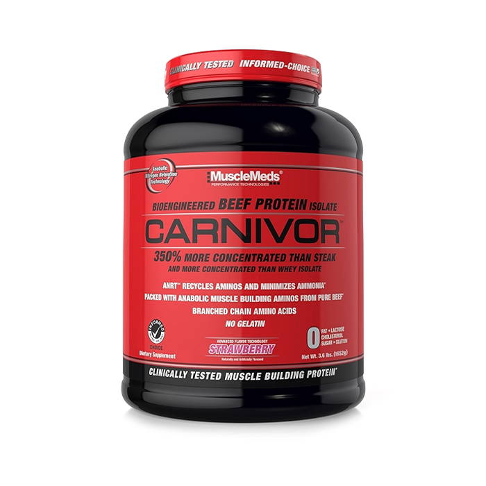 ماسيل ميدز كارنيفور بروتين لحم بقري معزول – متحلل للعضلات الخالية والتعافي، فراولة – 3.6 باوند