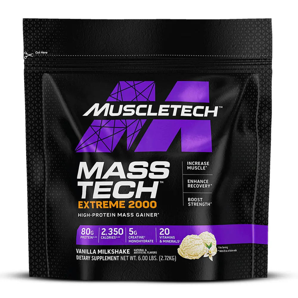 Muscle Tech Mass-Tech Extreme High-Calorie Mass Gainer Vanilla Milkshake, 6lb