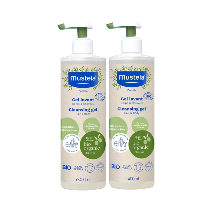 Mustela Bio Organic Cleansing Gel 400ml 1+1 Free Promo