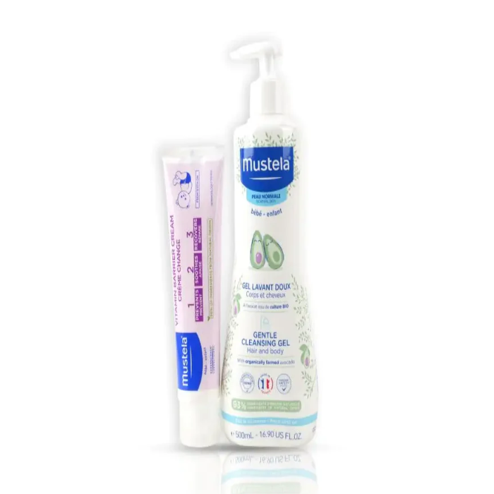 Mustela Cleansing Gel 500ml + Organic Diaper Rash Free Promo
