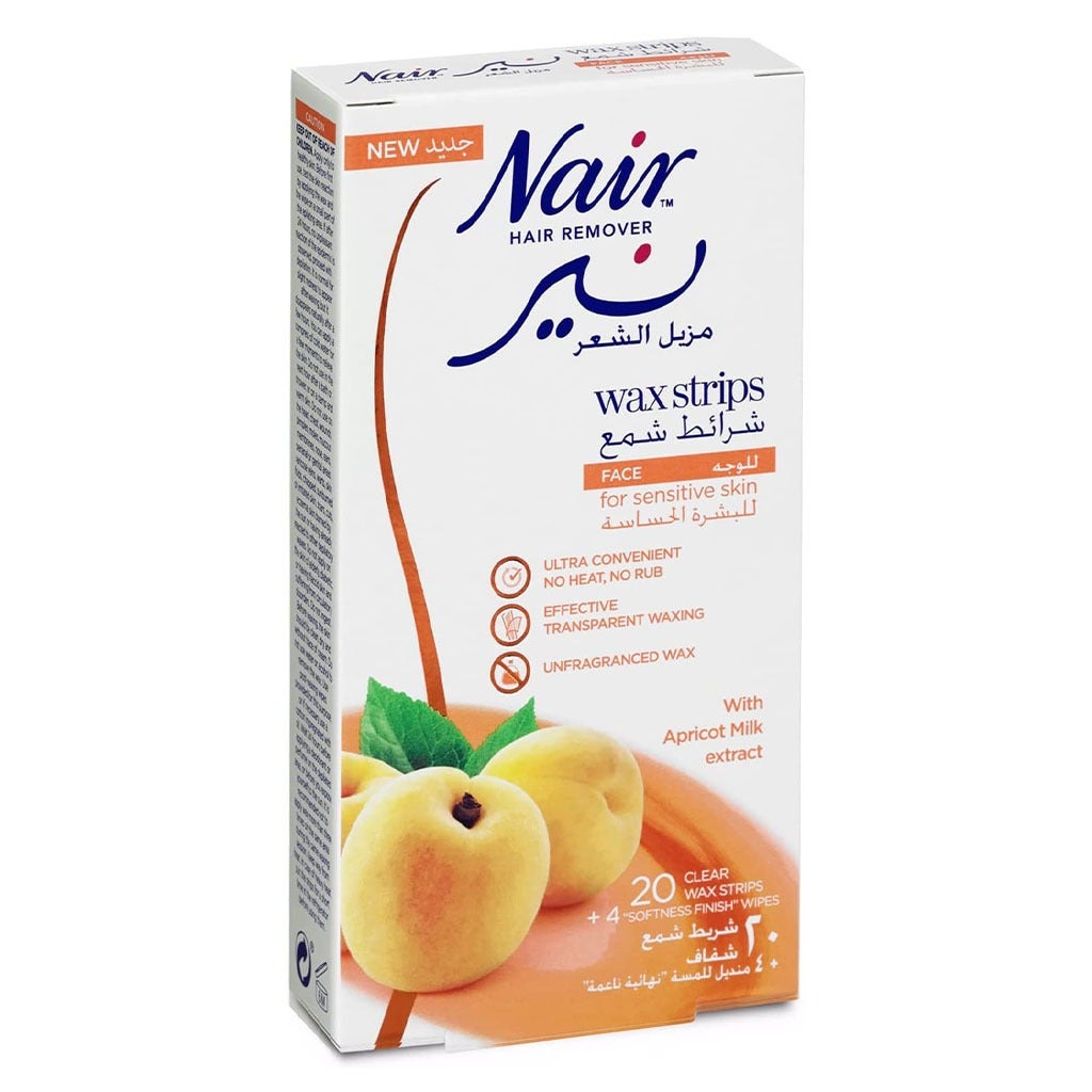 Nair Face Wax Strips Apricot 20's