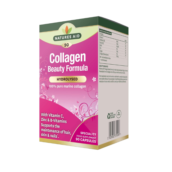 Natures Aid Collagen With Vitamin c Zinc & B-Vitamin 90 Vegetable capsules