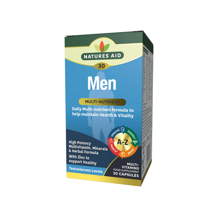 Natures Aid Men Multi-Vitamins -Health & Vitality 30's Capsules